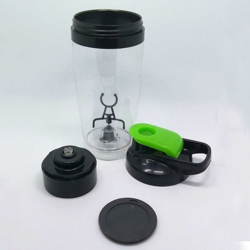 Electric protein shaker bottle for gym workouts