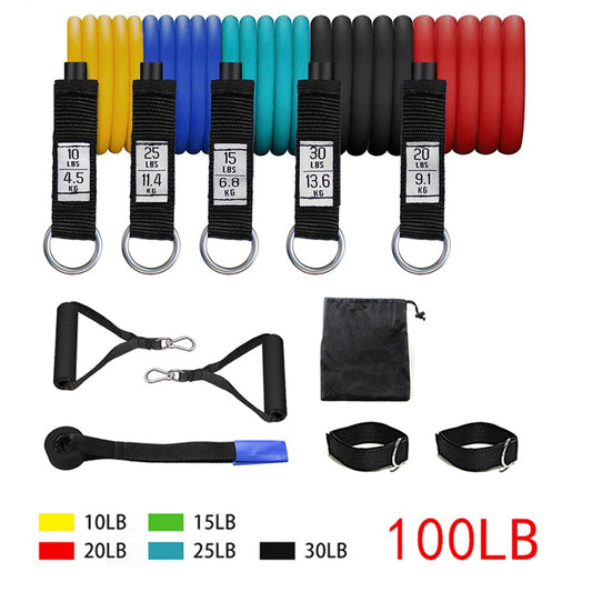 Resistance bands set 11 piece home workout equipment