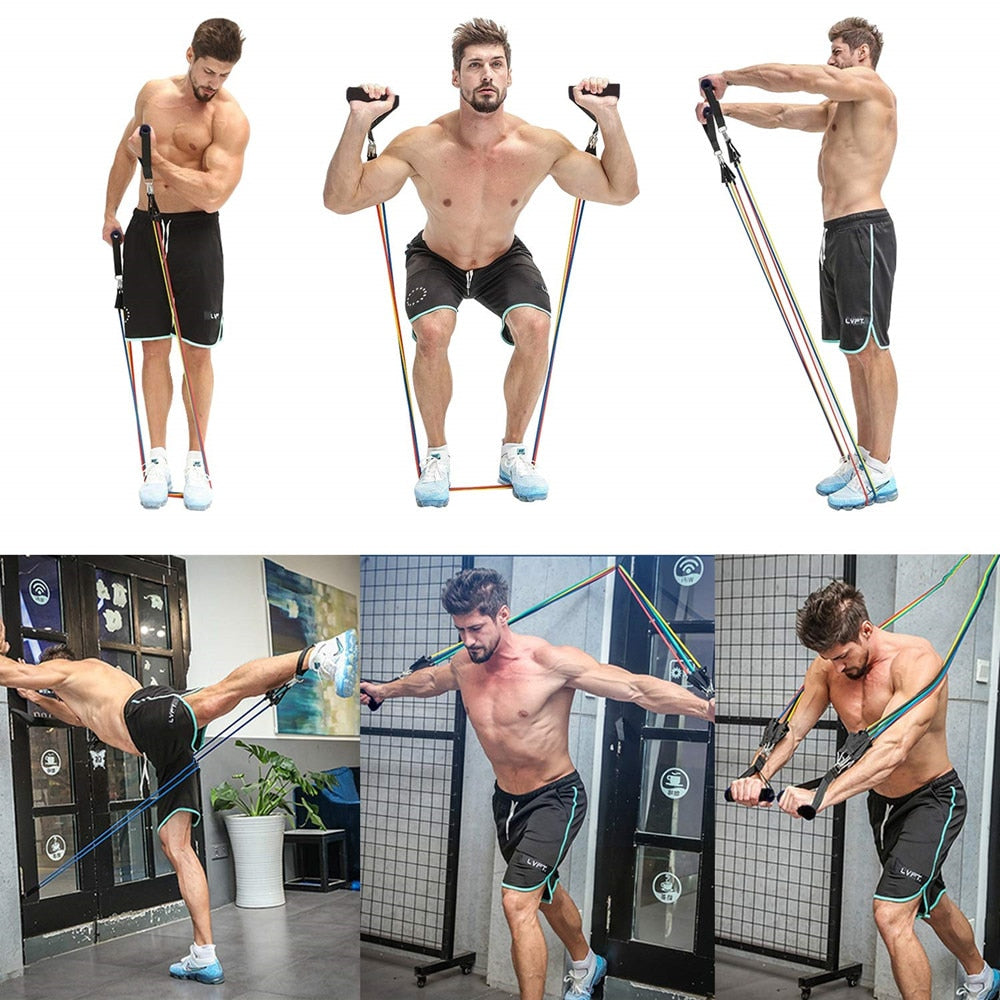 Resistance bands set for full body strength training