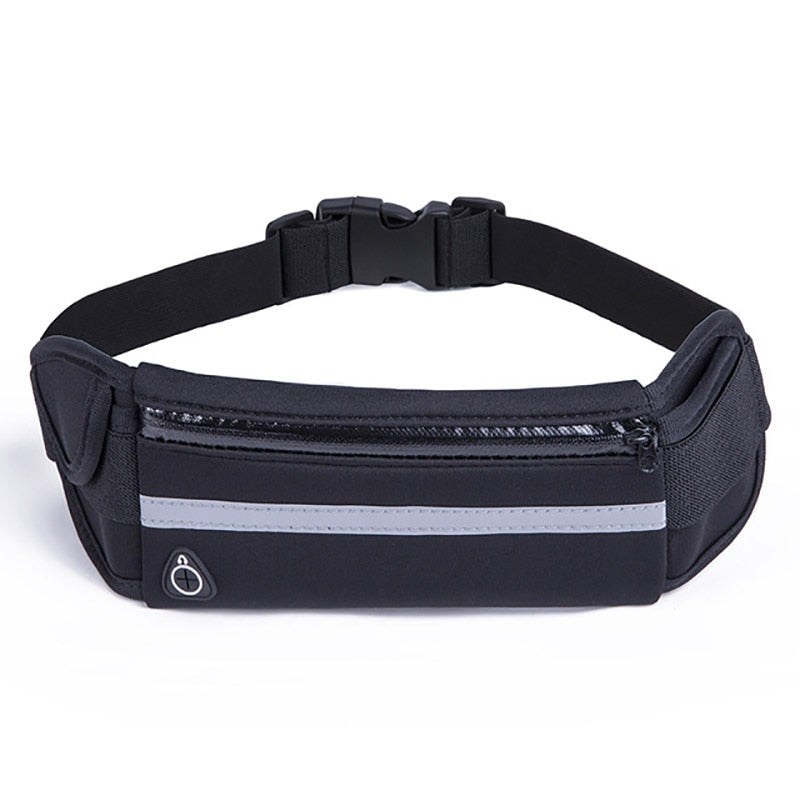 Running belt with water bottle holder and phone pocket