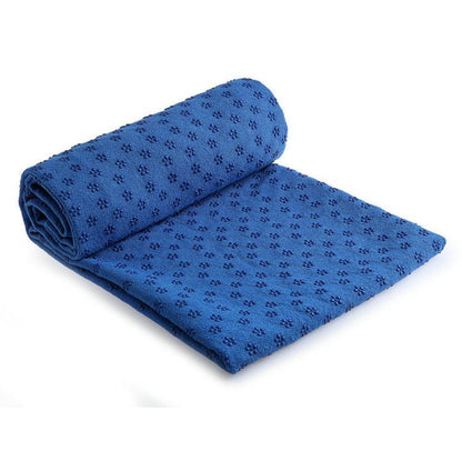 Yoga mat towel for home gym Pilates and stretching blue