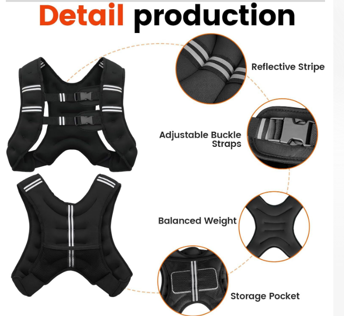 Adjustable weighted vest in black for full body workouts