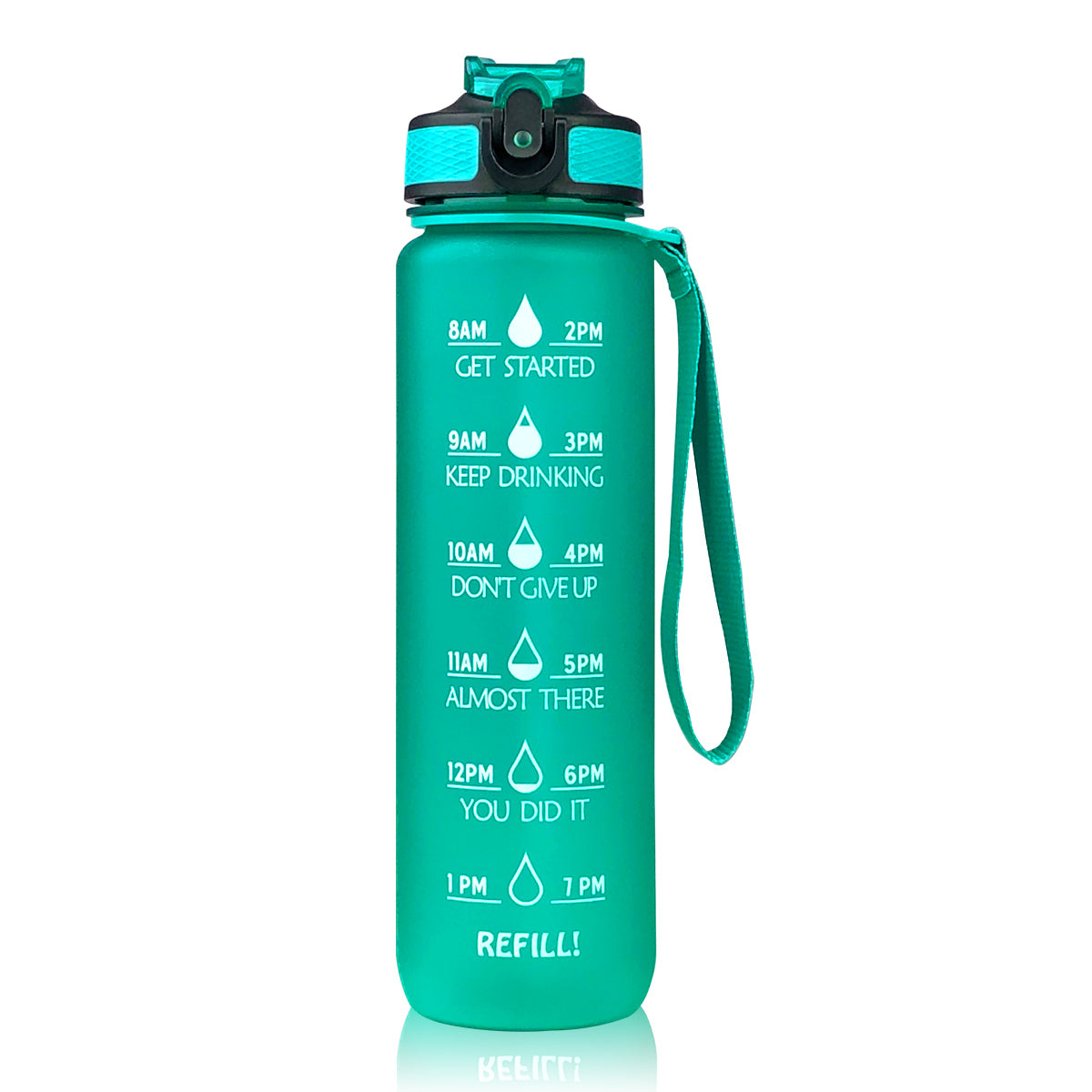 Sports water bottle with straw and PP lid