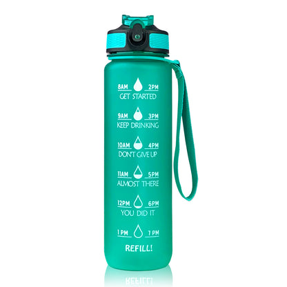 Sports water bottle with straw and PP lid