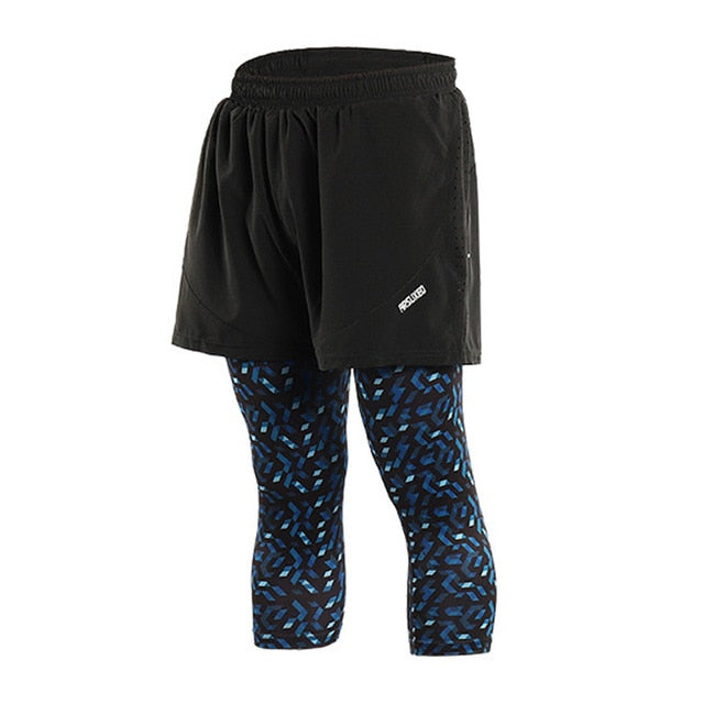Men's 2 in 1 running shorts with longer built-in liner