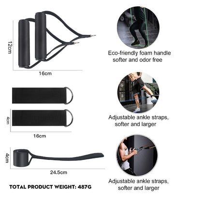 Resistance bands set with latex tubes and nylon accessories