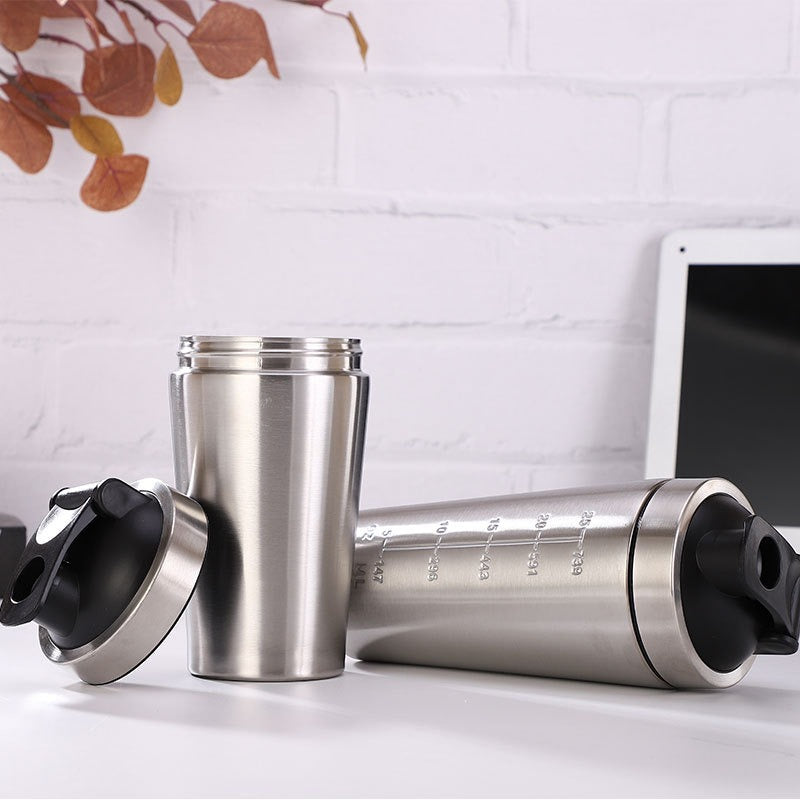 Stainless steel protein shaker bottle single layer sports shaker