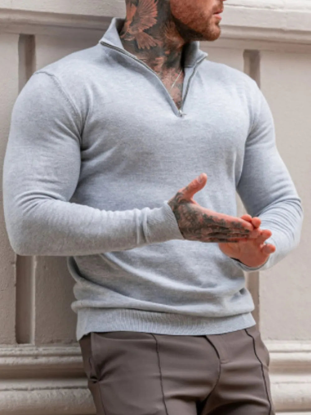 1. Men's quarter zip sweater for everyday layering