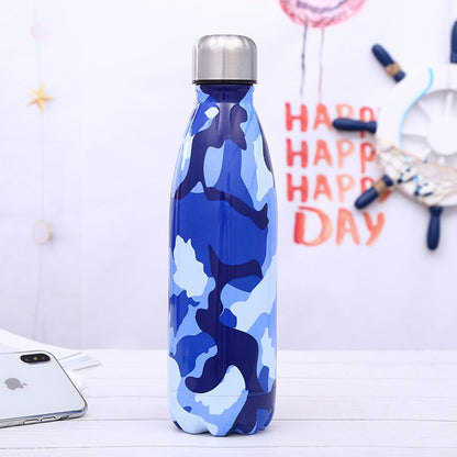 Stainless steel insulated water bottle for hiking and travel