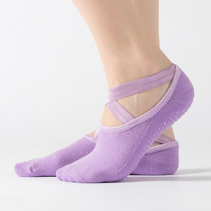 1. Pilates grip socks with anti friction five toe design