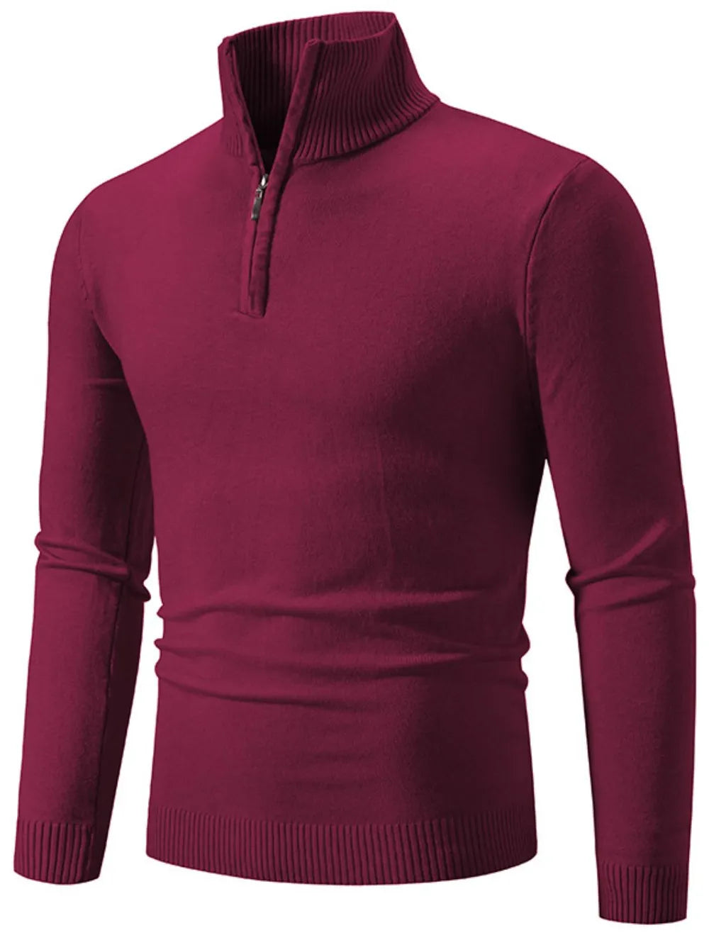 Men's quarter zip sweater with moderate stretch