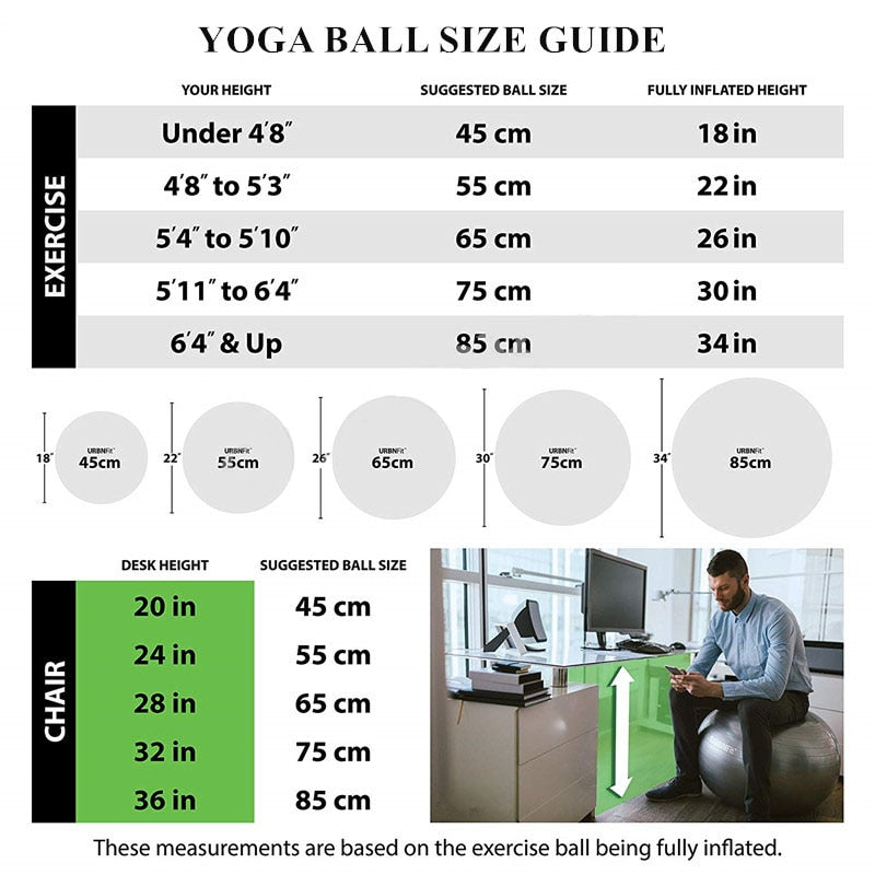 Exercise ball in multiple colors and sizes