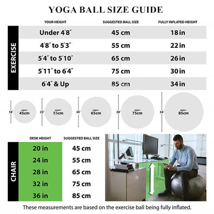 Exercise ball in multiple colors and sizes