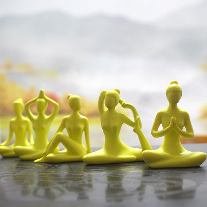 Creative resin yoga action design decorations for yoga enthusiast sets
