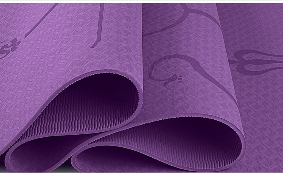 TPE yoga mat with textured non slip exercise surface