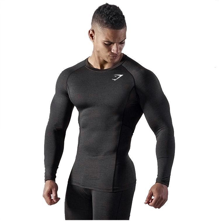 Muscle Master Men's New Fitness Training Moisture-Wicking Slim Fit Long Sleeve Spring Workout T-Shirt Lightweight