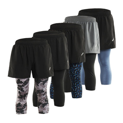 Men's 2 in 1 running shorts for gym workouts and training