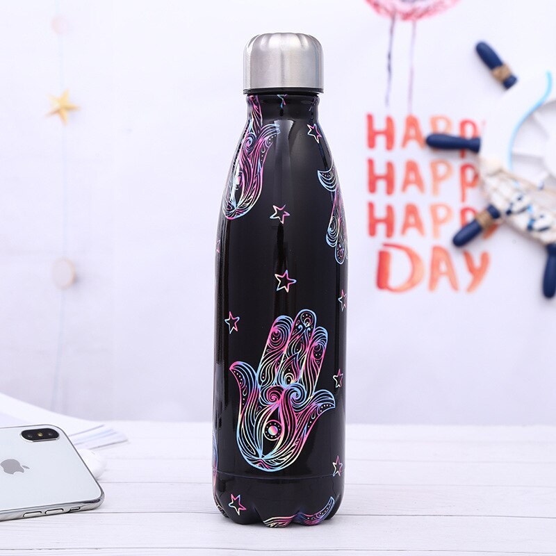 Stainless steel insulated water bottle with condensation resistant design