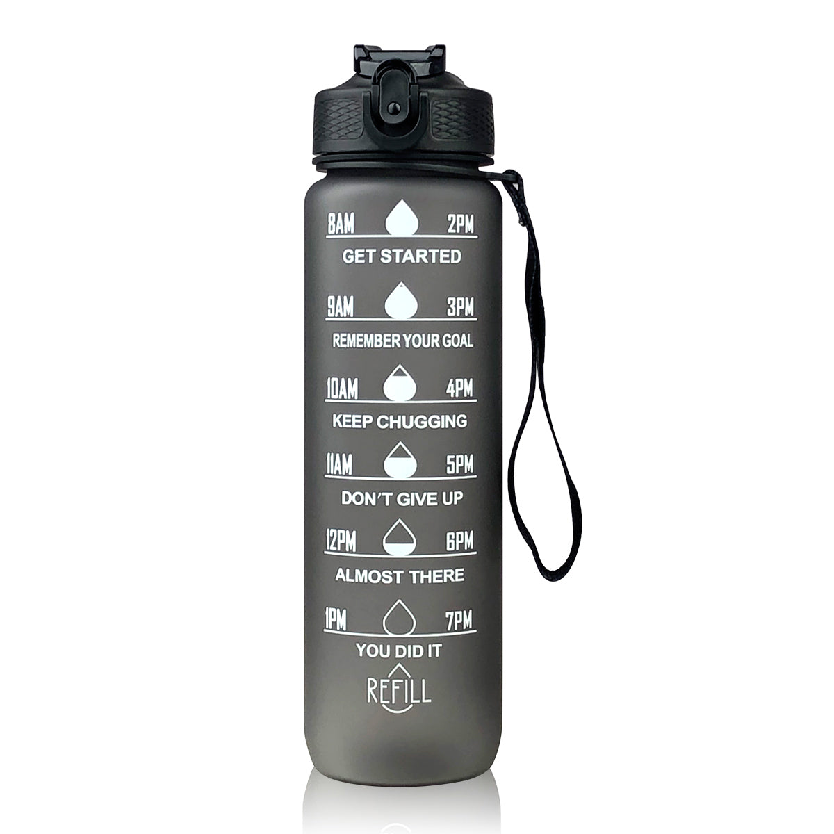 Sports water bottle with straw for travel and everyday use