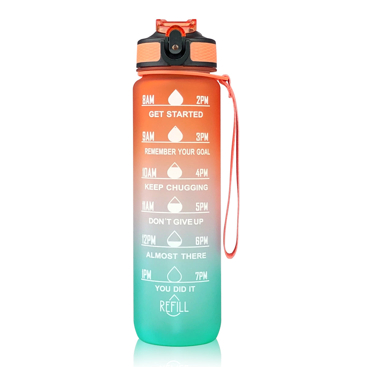 Sports water bottle with straw for outdoor activities