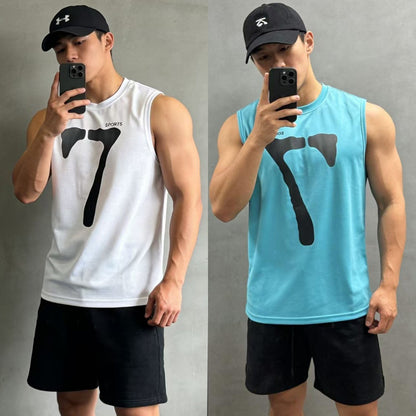 Men's workout tank top in polyester fabric