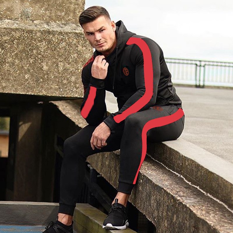 Men's tracksuit set for gym workouts and training