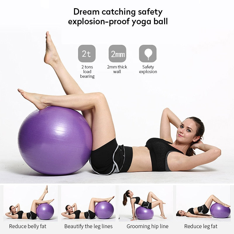 Exercise ball for yoga and home fitness training