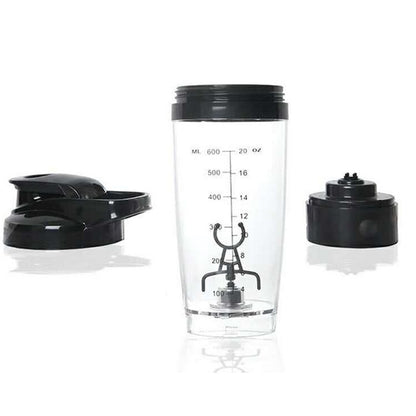 Electric protein shaker bottle with vortex mixing design