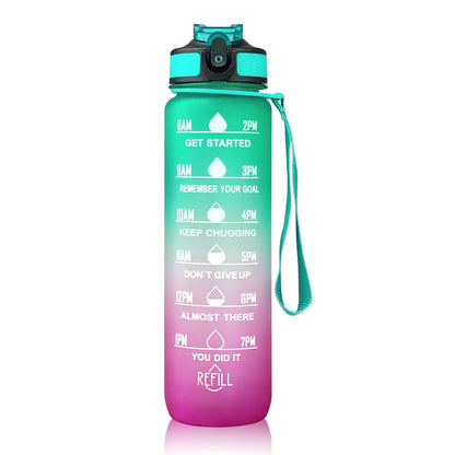 Sports water bottle with straw made from Tritan